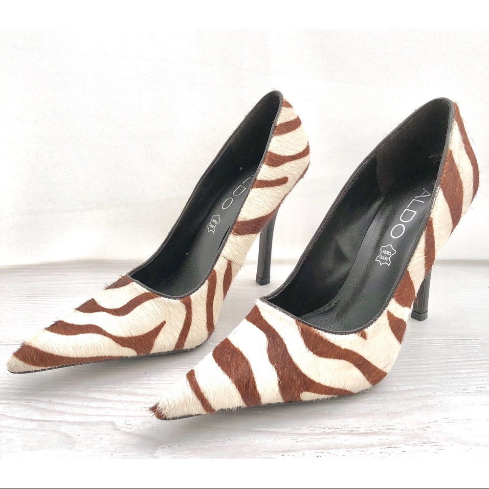 Zebra Pony Hair Heels